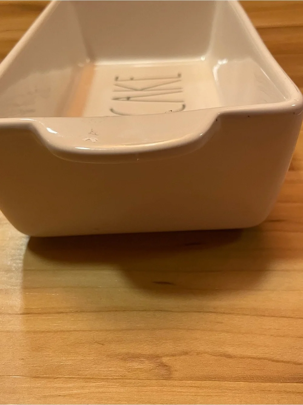 Rae Dunn by Magenta Holiday Rectangular Ceramic Fruitcake Loaf Pan Christmas